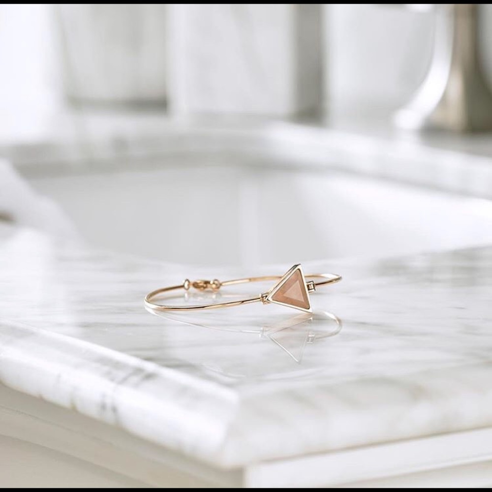 Rose Quartz and 18k rose gold plated bracelet